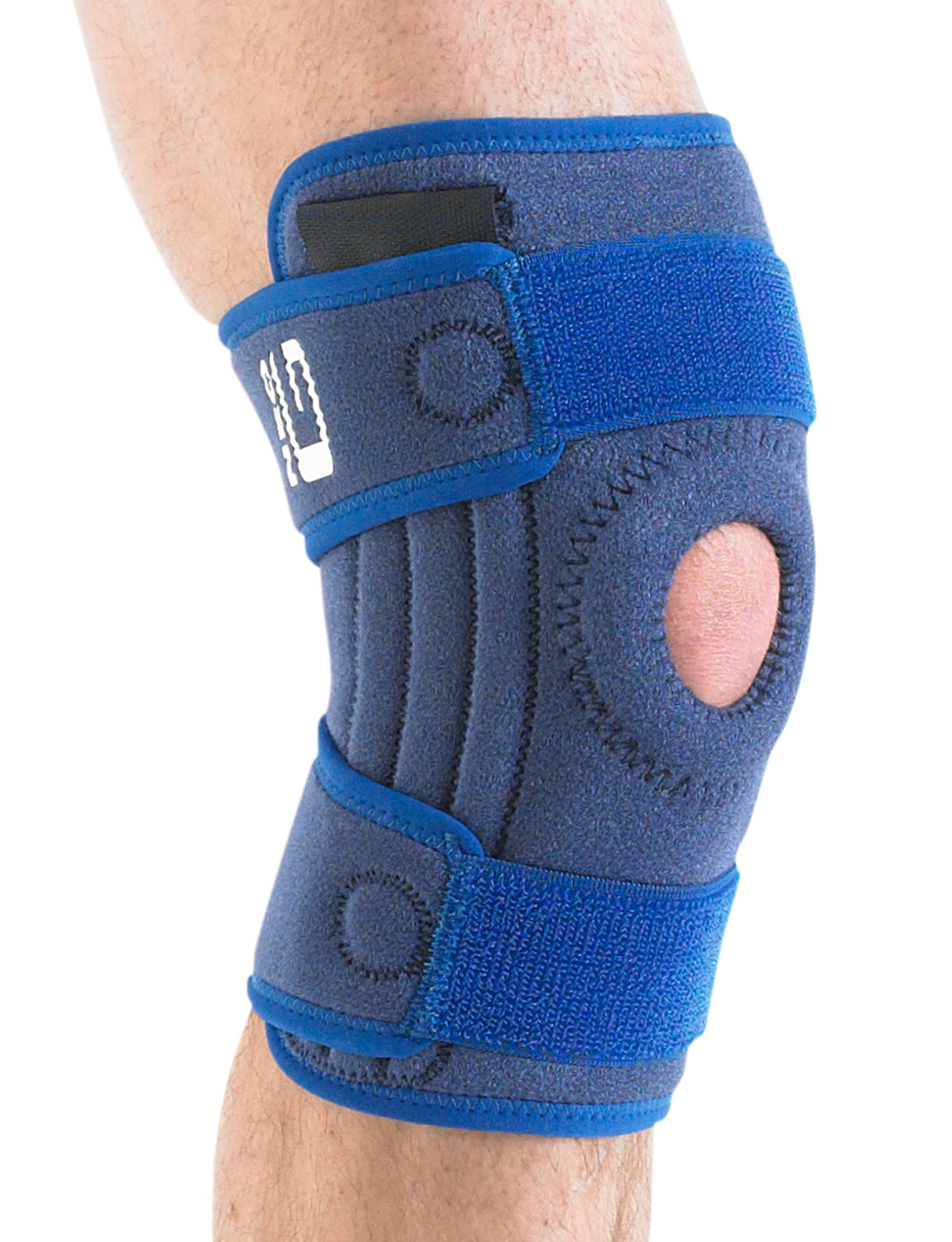A) Group A: a patella-stabilizing, motion-restricting knee brace. The