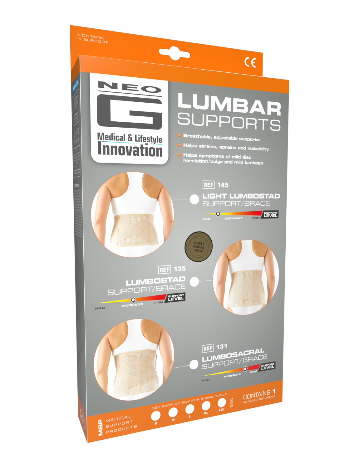 Neo G  Lumbosacral Support/Brace box