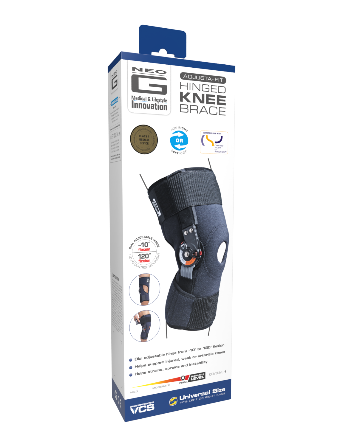 Neo G Adjusta-Fit Hinged Knee Brace box