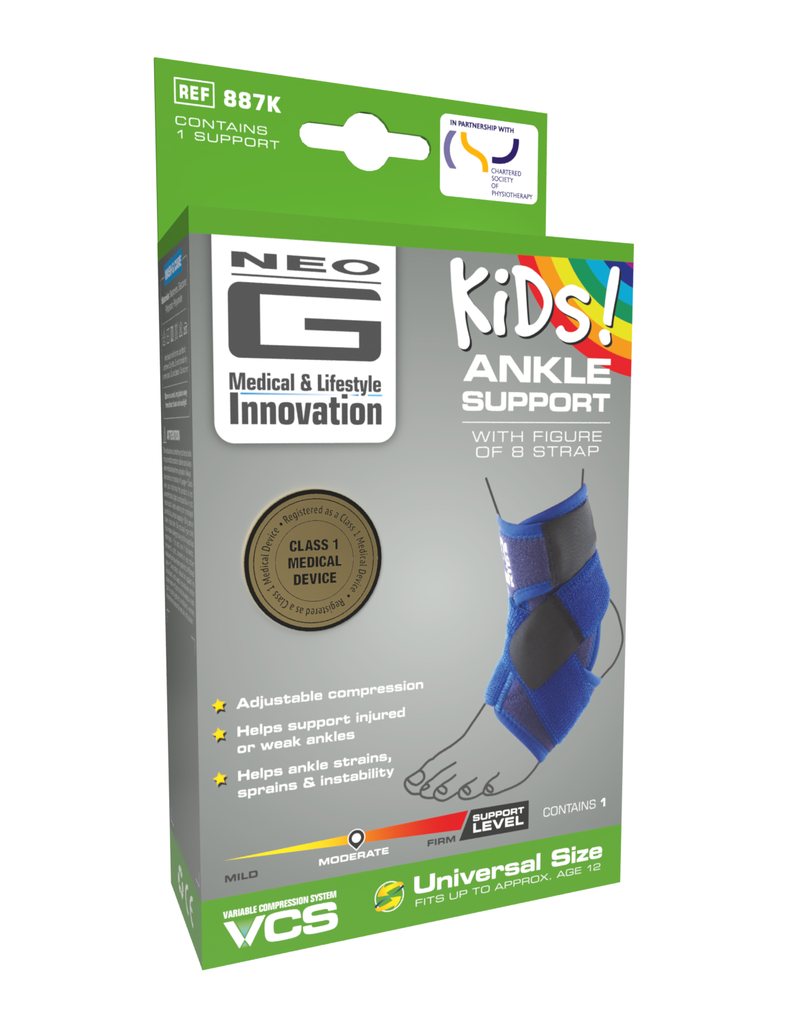 Kids Ankle Support with Figure of 8 Strap Box