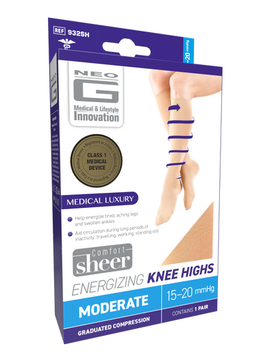 Neo G Energizing Comfort Sheer Knee Highs box