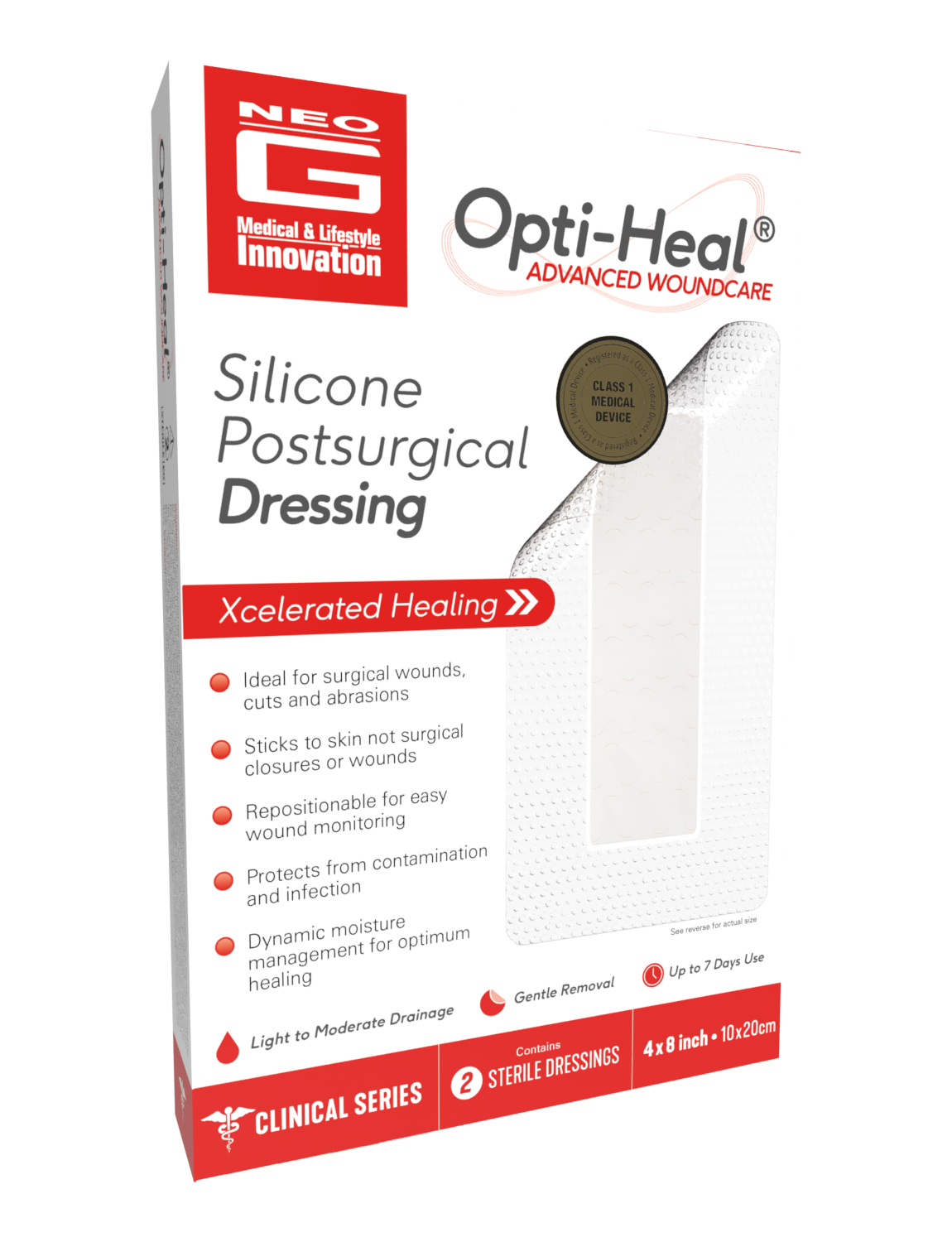 Neo G Silicone Postsurgical Dressing box