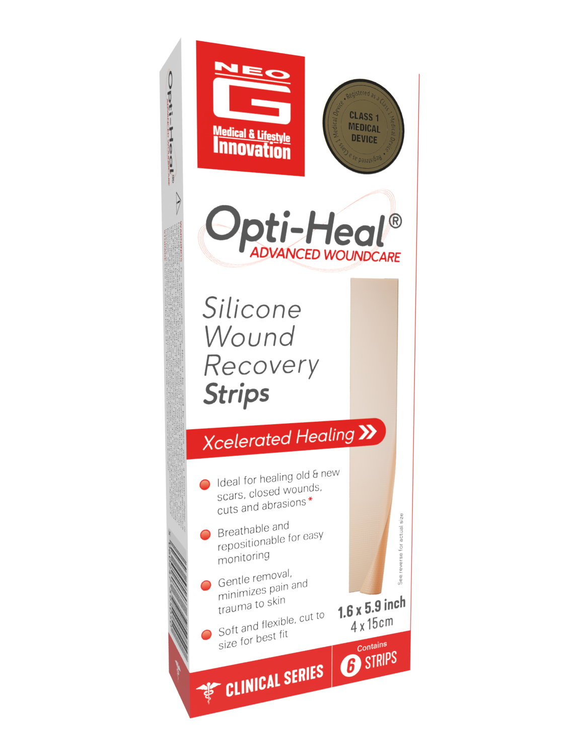 Neo G Silicone Scar & Wound Recovery Strips box