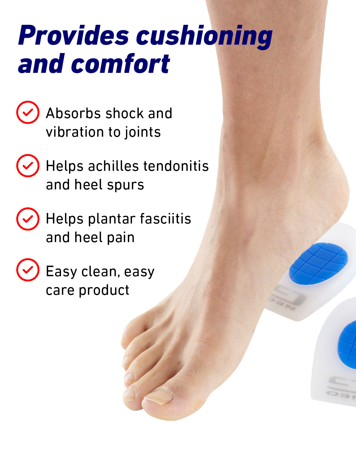 Buy QUIQSHIPP Silicone Gel Heel Protector | Insole Cups for Swelling, Pain  Relief, Foot Care Support Cushion | Shoe Heel Pad - for Men and Women  (Blue) [1 Pair] Online at Low