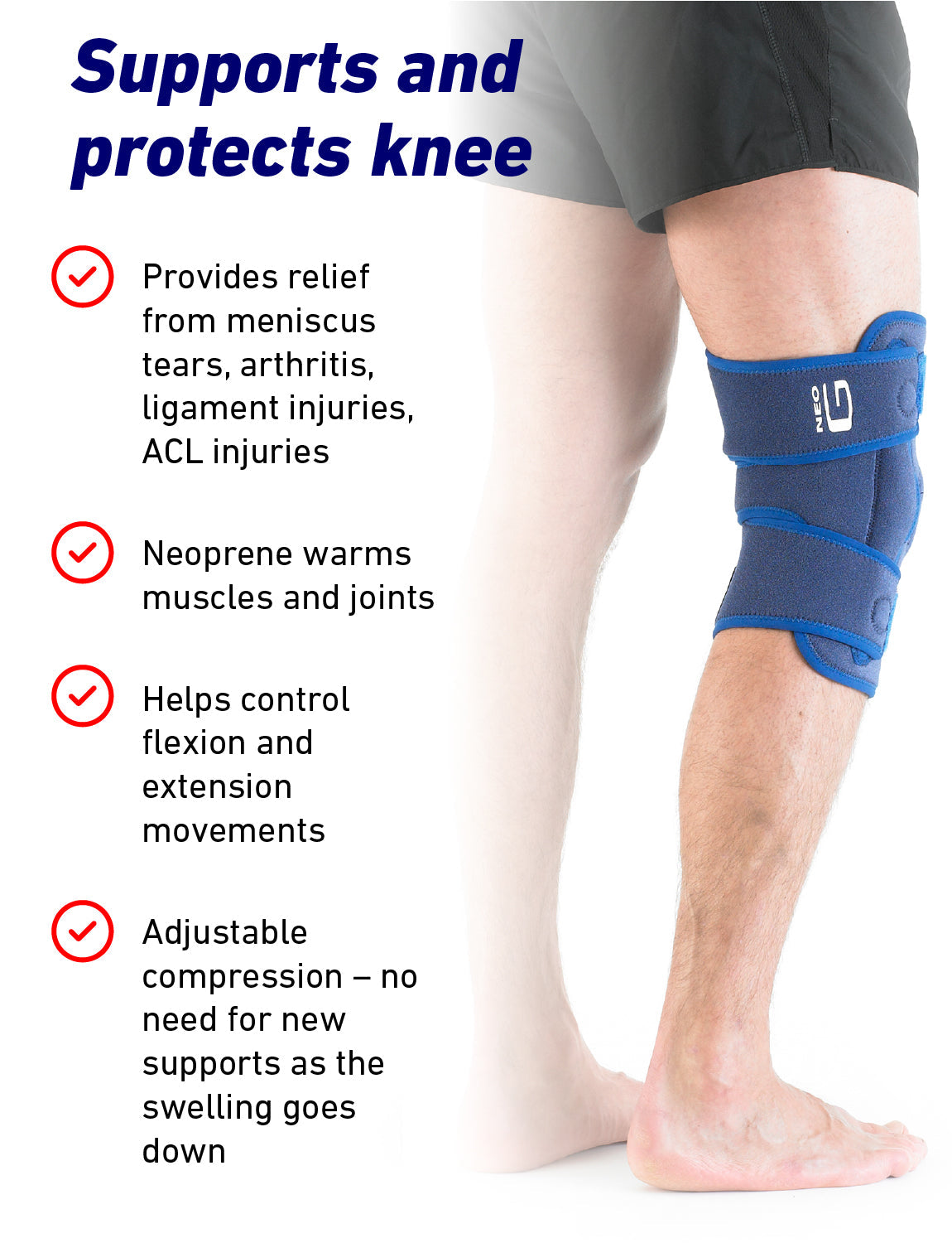 Hinged Knee Support - PRO #190W Wrap-Around Hinged Stabilizing Brace